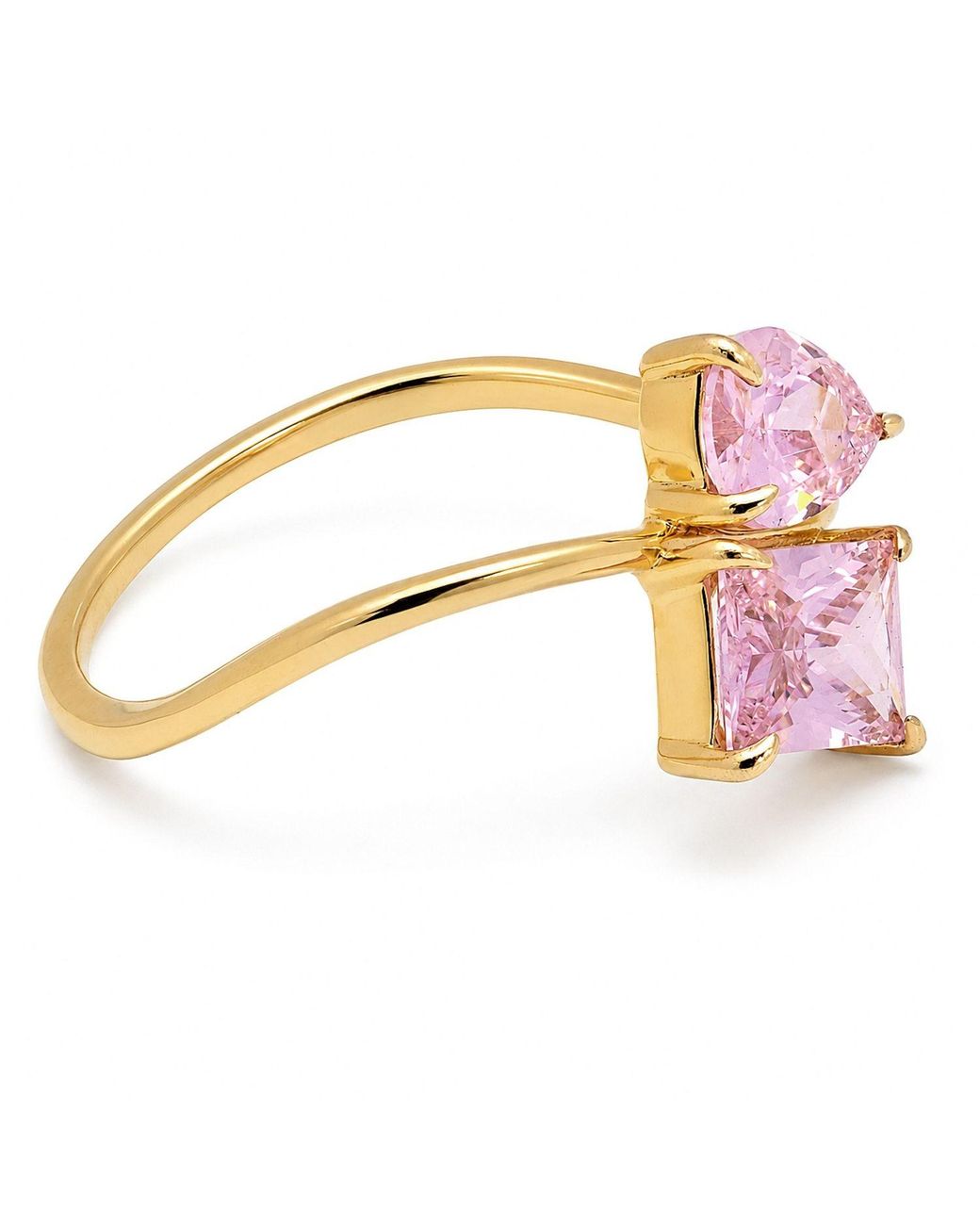 Belinda Jewelz Pink Tourmaline Wavy Toi Et Moi Birthstone Ring