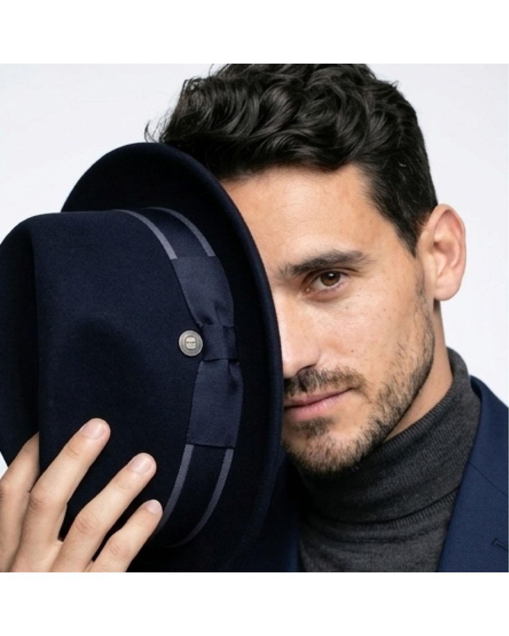 Dasmarca Hats Black Robin Wool Felt Two Tone Trilby Fedora Hat for men