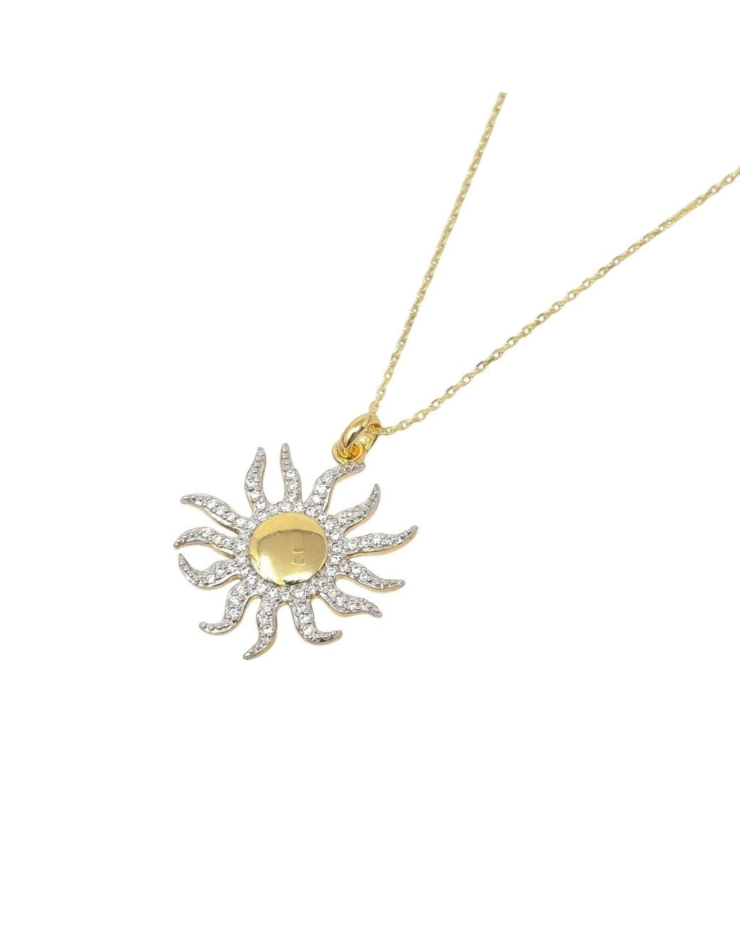 Sophelia Metallic Plated Distant Sun Pendant Charm Necklace
