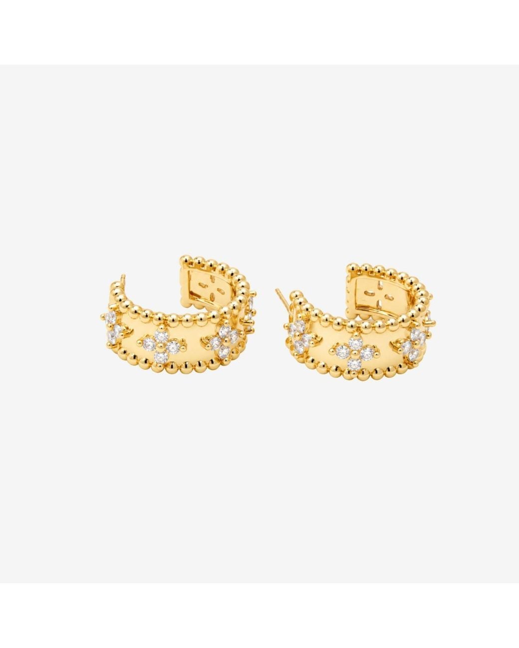 Uchi and Soto Metallic Kinmokusei Bead Floral Earrings