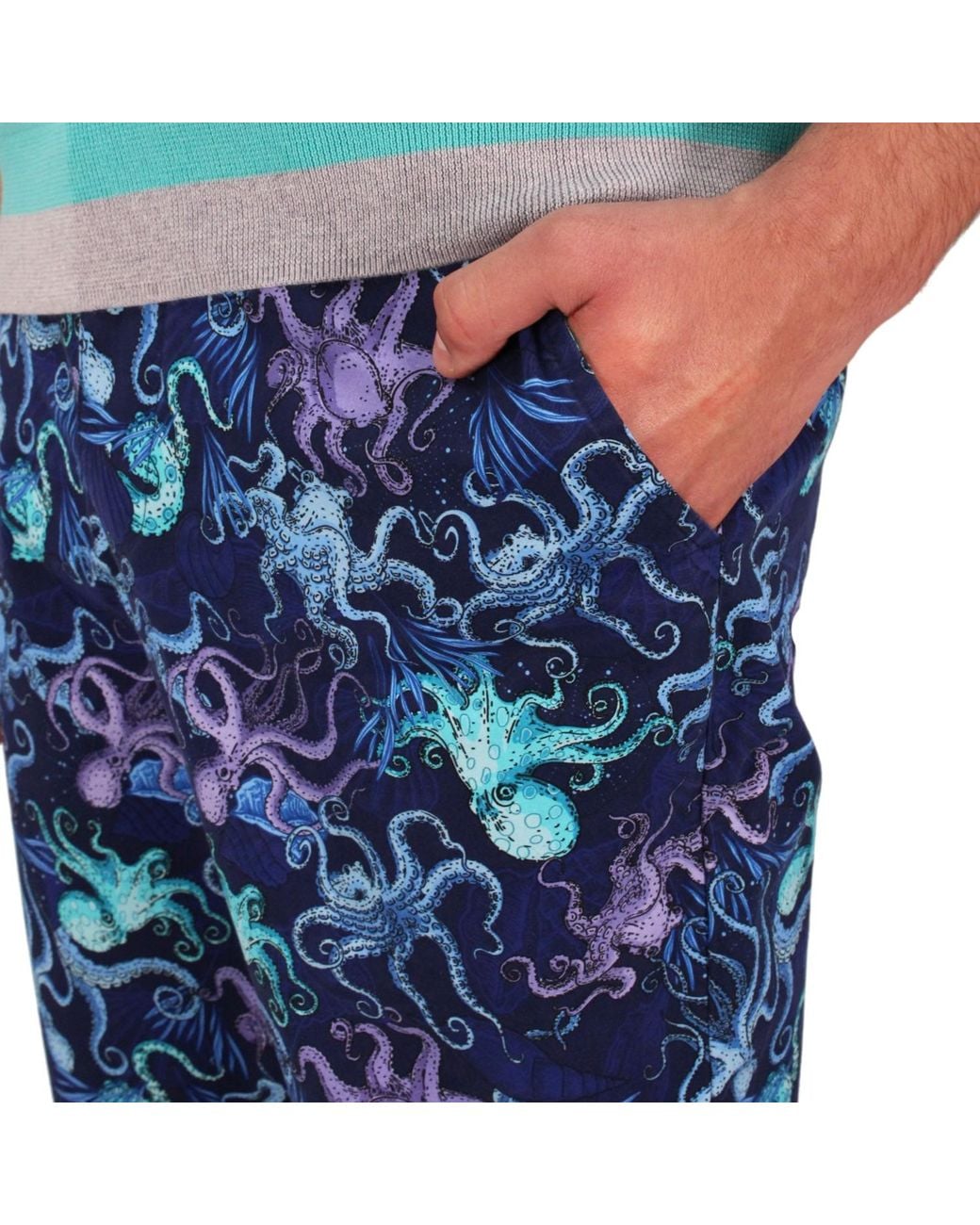 Lords of Harlech Blue Charles Octopus Party Pants for men