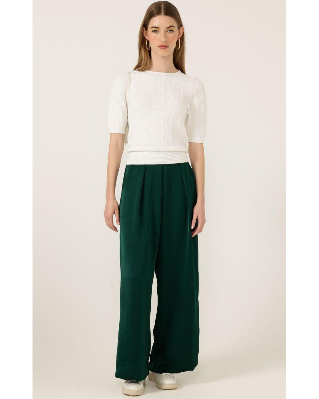 SACHA DRAKE White Short Sleeve Chevron Knit Top