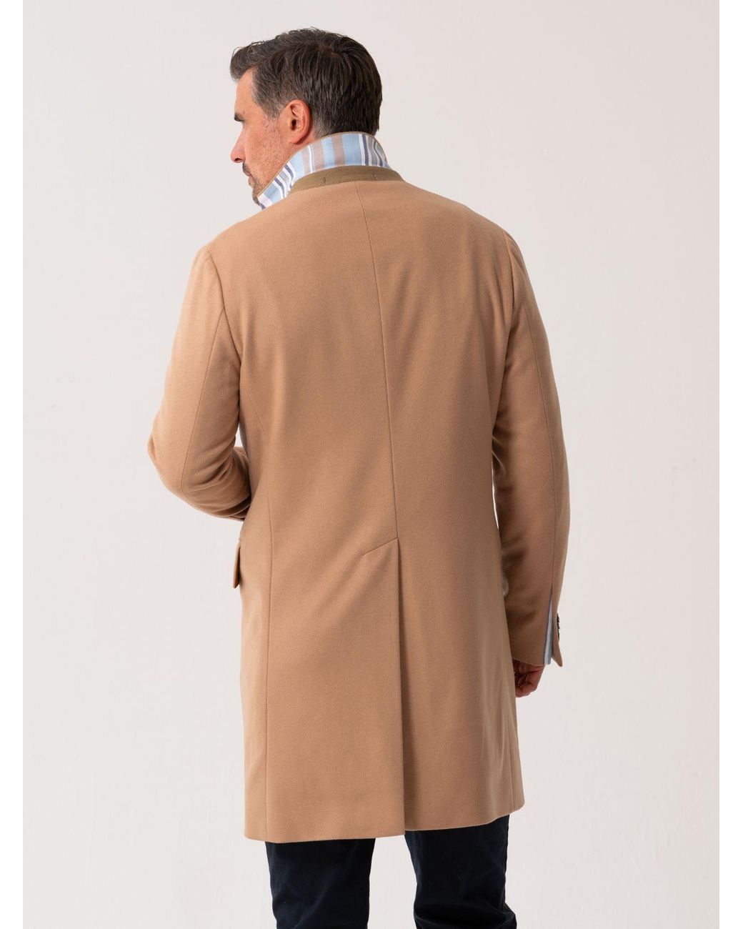 Koy Clothing Brown Neutrals Wool & Cashmere Overcoat for men