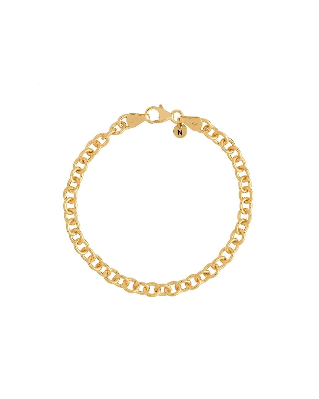 Nellou Jewellery Metallic Chunky Belcher Bracelet Plated Sterling