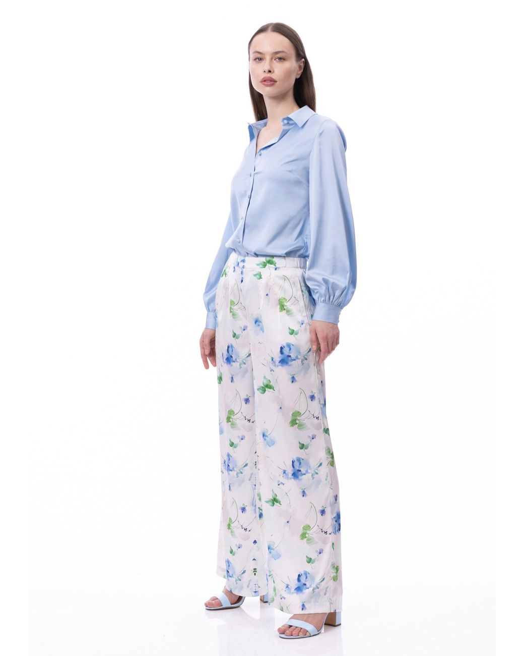 Carloslines Blue Button Down Long Sleeve Shirt