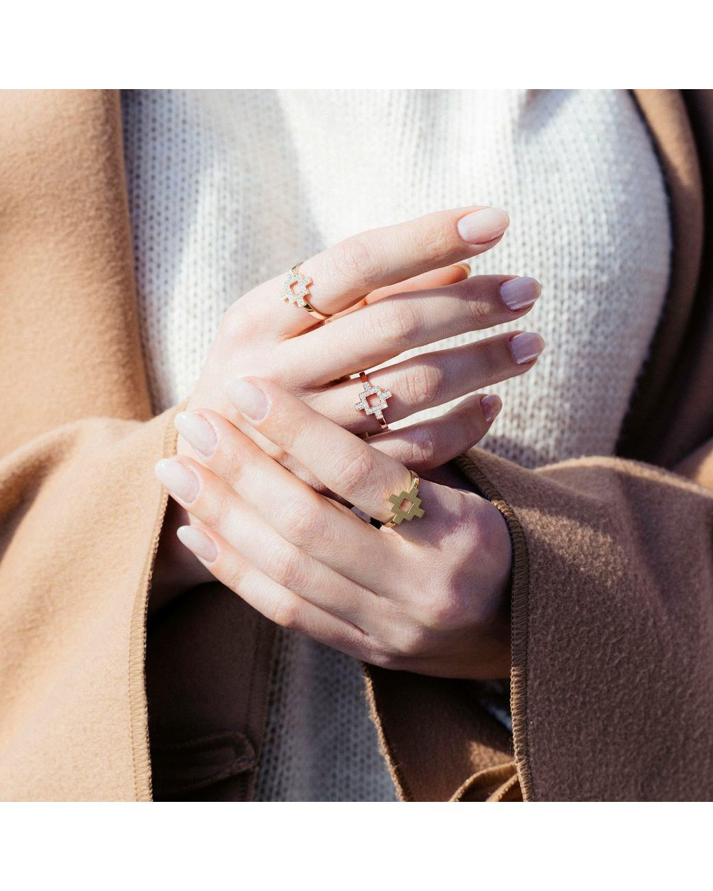 Sheida Farrokhi Metallic Minimal Flower Ring
