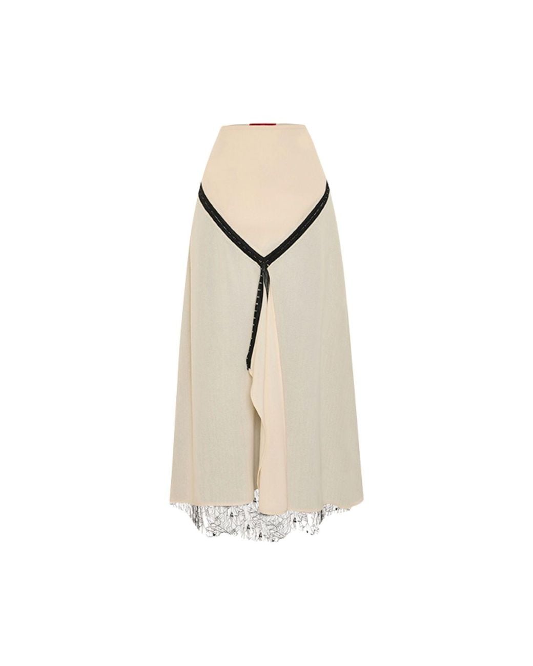 Pcfg Natural Neutrals The Party Edit Slit Lace-Panel Maxi Skirt
