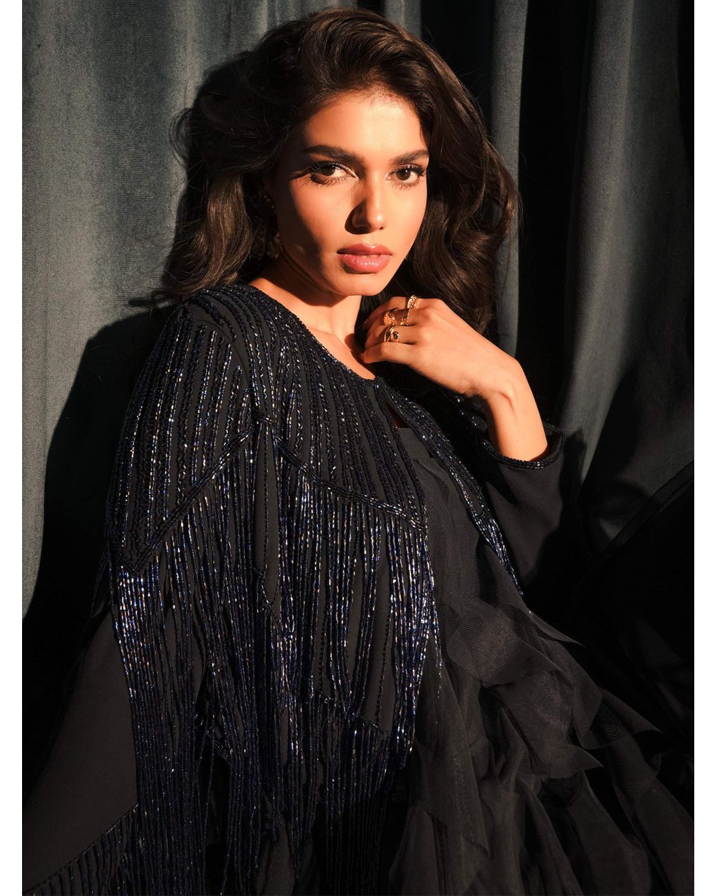 Rose & Nancy Blue Scarlett Fringe Jacket