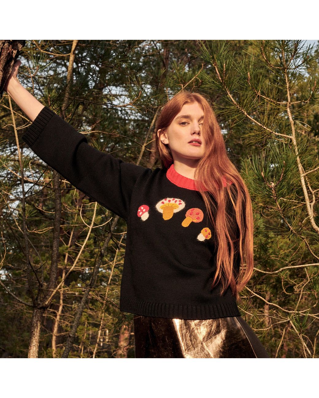 Gigi Knitwear Black Mushroom Sweater