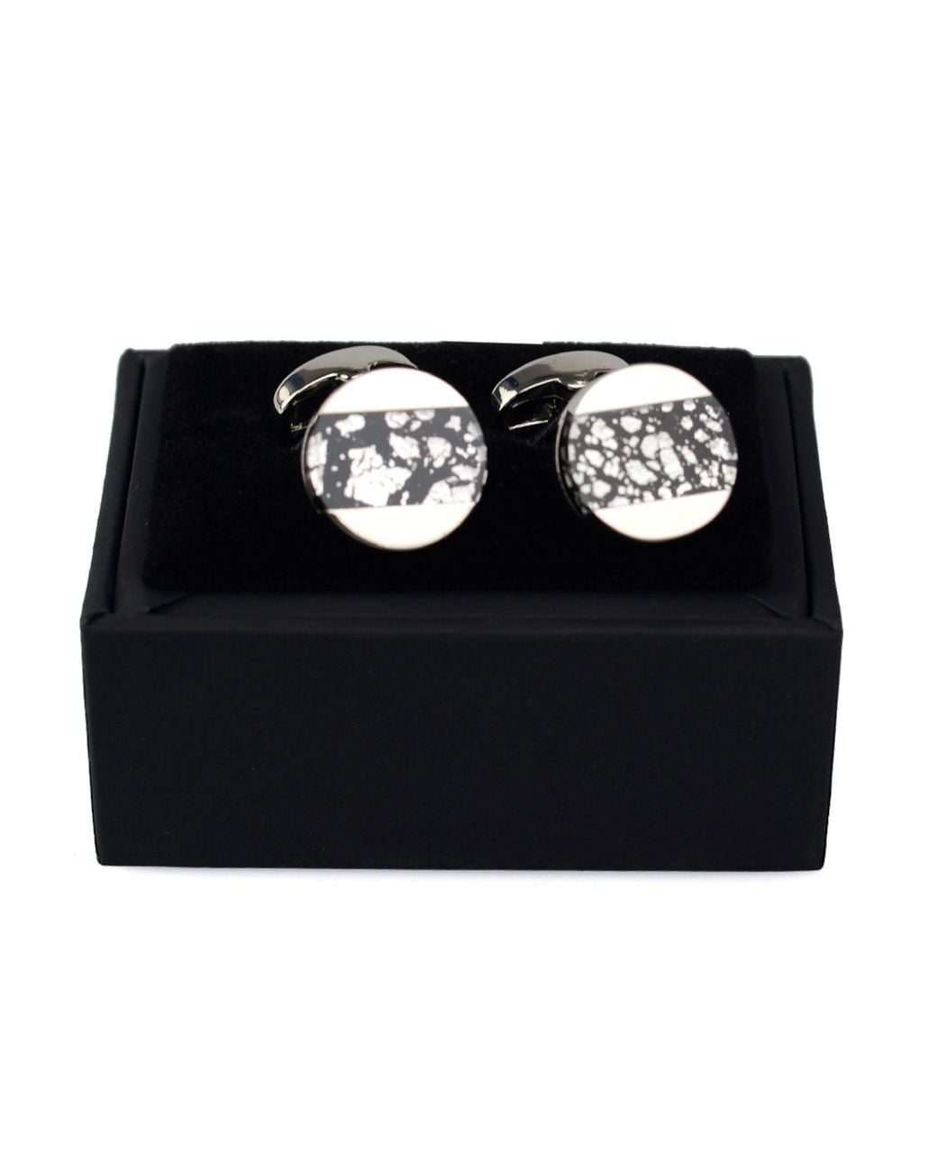 DAVID WEJ Black Circle Vintage Cufflink for men