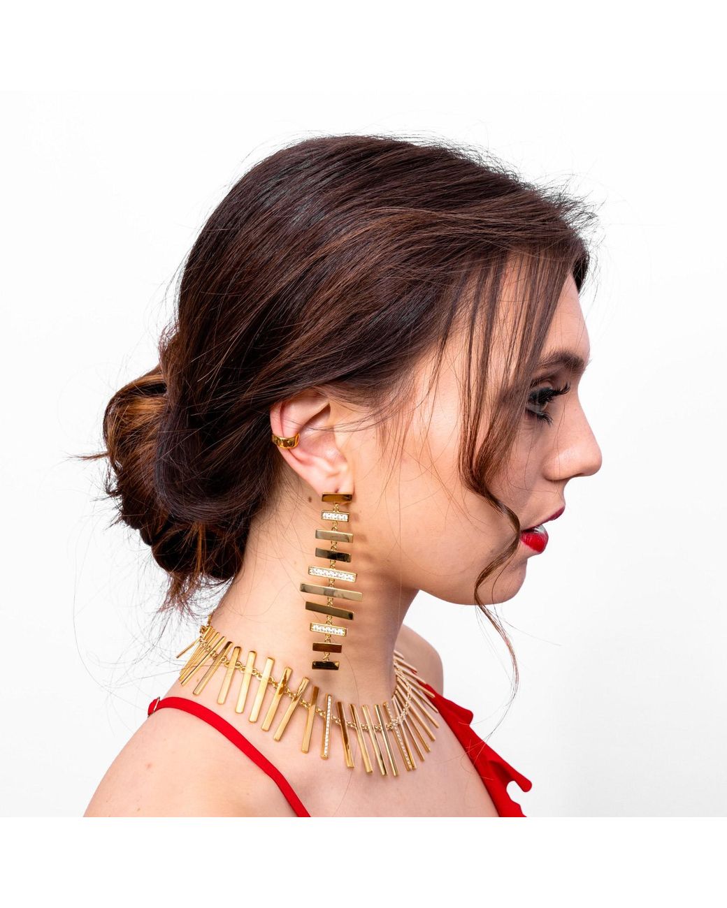 Lucy Quartermaine Metallic Wind Chime Earrings