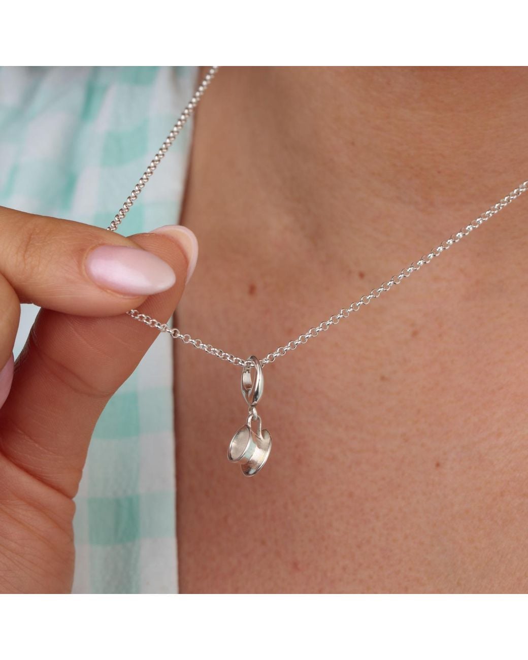 Lily Charmed Metallic Sterling Teacup Necklace