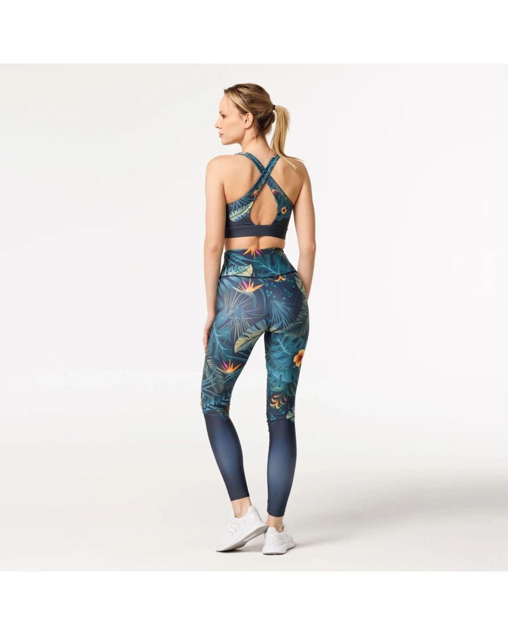 Aloha From Deer Blue Tropical Power Highwaisted Leggings