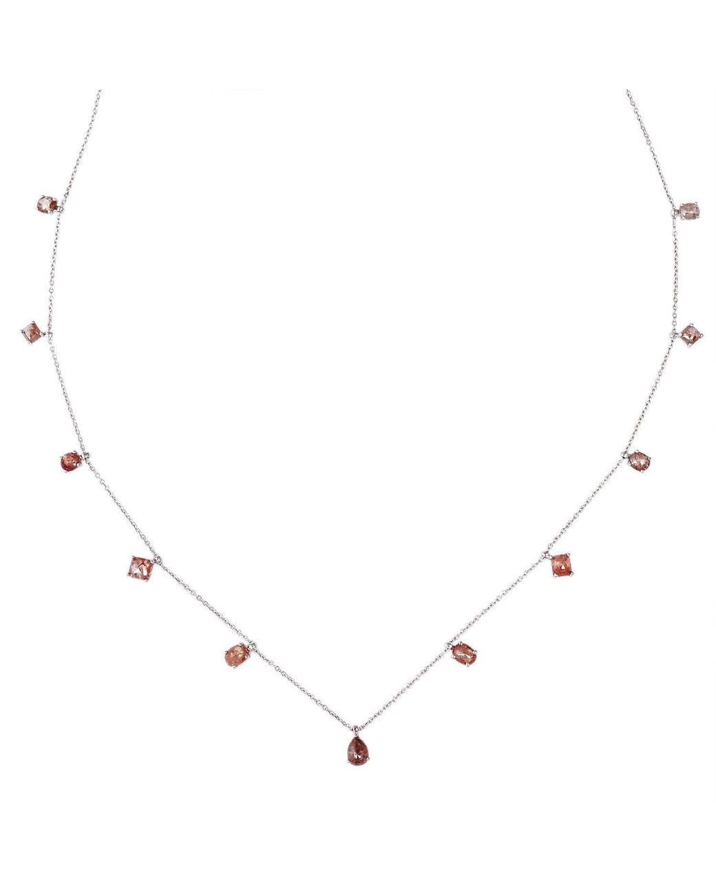 Artisan White Gold Ice Diamond Handmade Chain Necklace Handmade Jewelry
