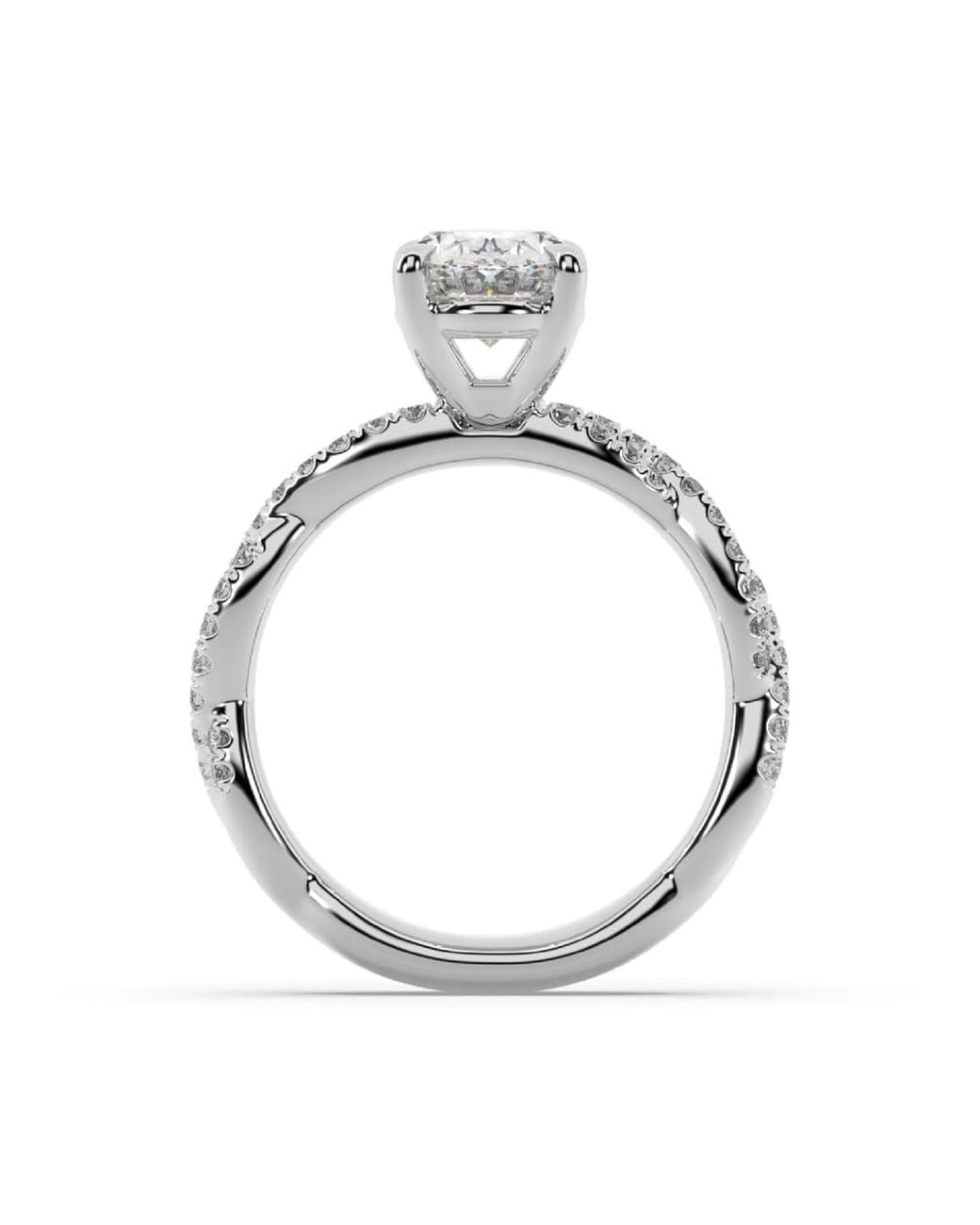 Artisan White Designer Oval-Cut Lab Diamond Ring