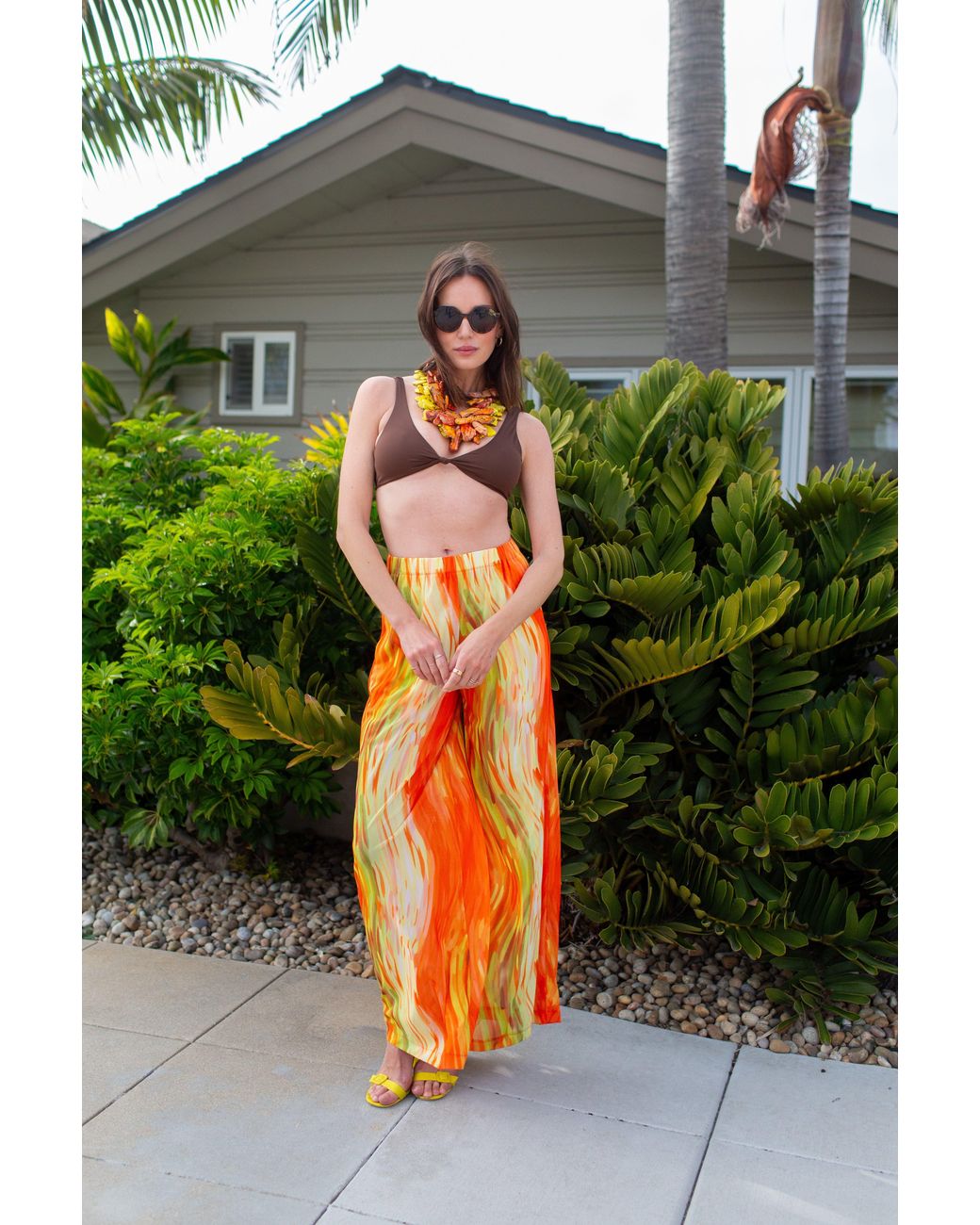 Jennafer Grace Orange Mari Palazzo Pant