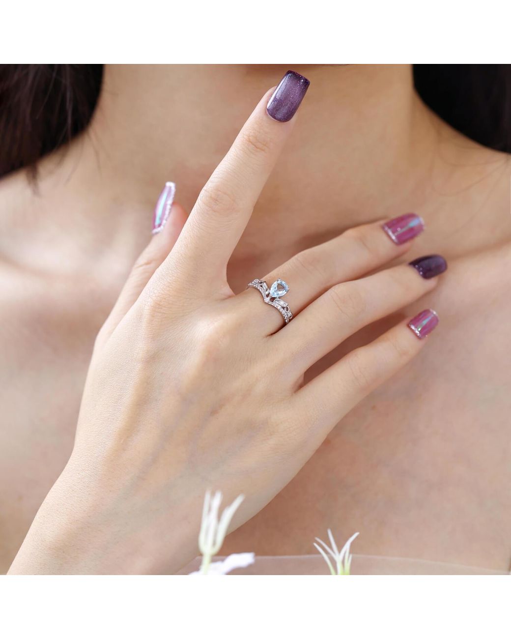 Azura Jewelry New York Blue Ring Of Water Vermeil