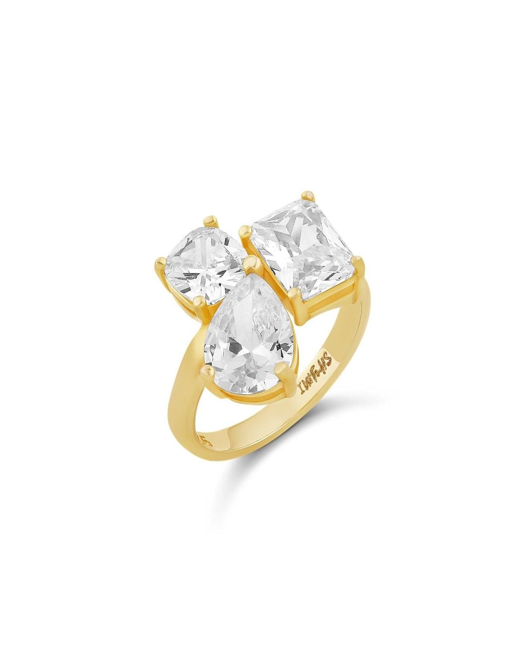 SHYMI White Three Stone Cocktail Ring