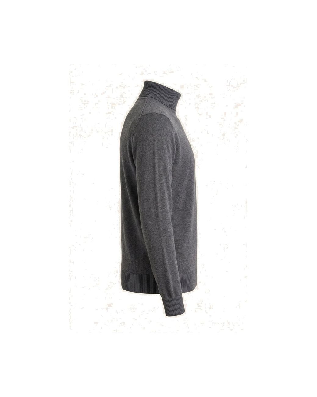 Ron Tomson Gray Rollneck Knit Sweater for men