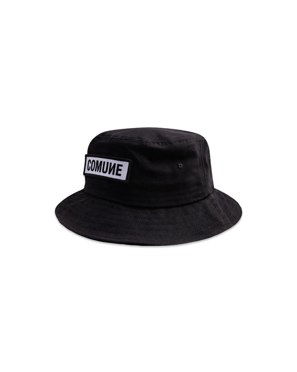 Comune Black Patch Bucket Hat for men