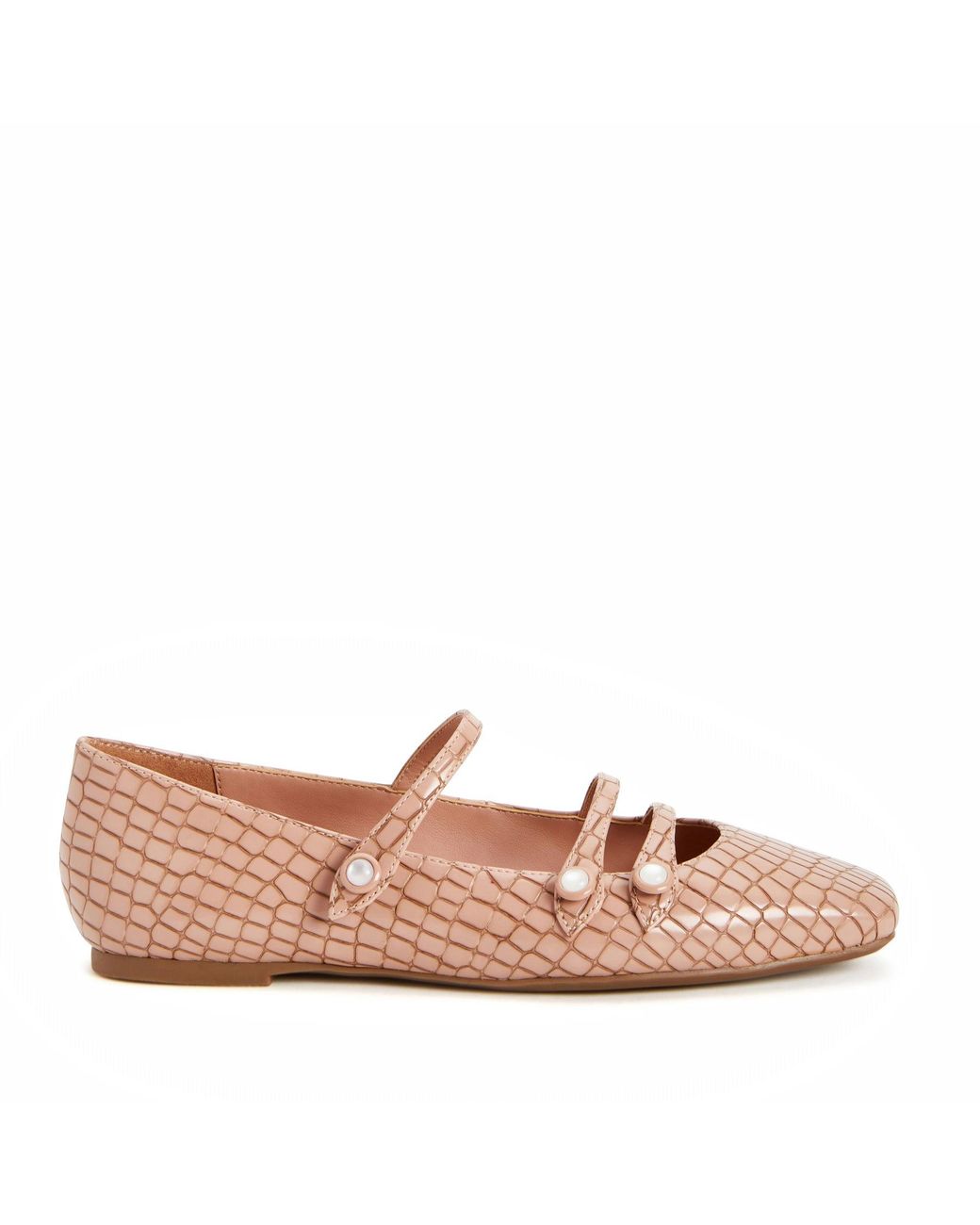 Katy Perry The Evie Button Flat in Natural | Lyst