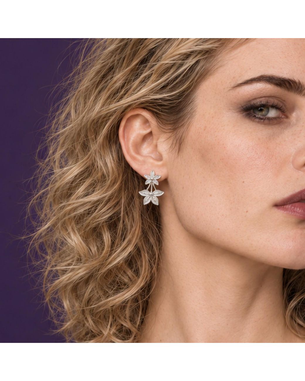 Yieon Metallic Stars Fine Floral Filigree Stud Earrings