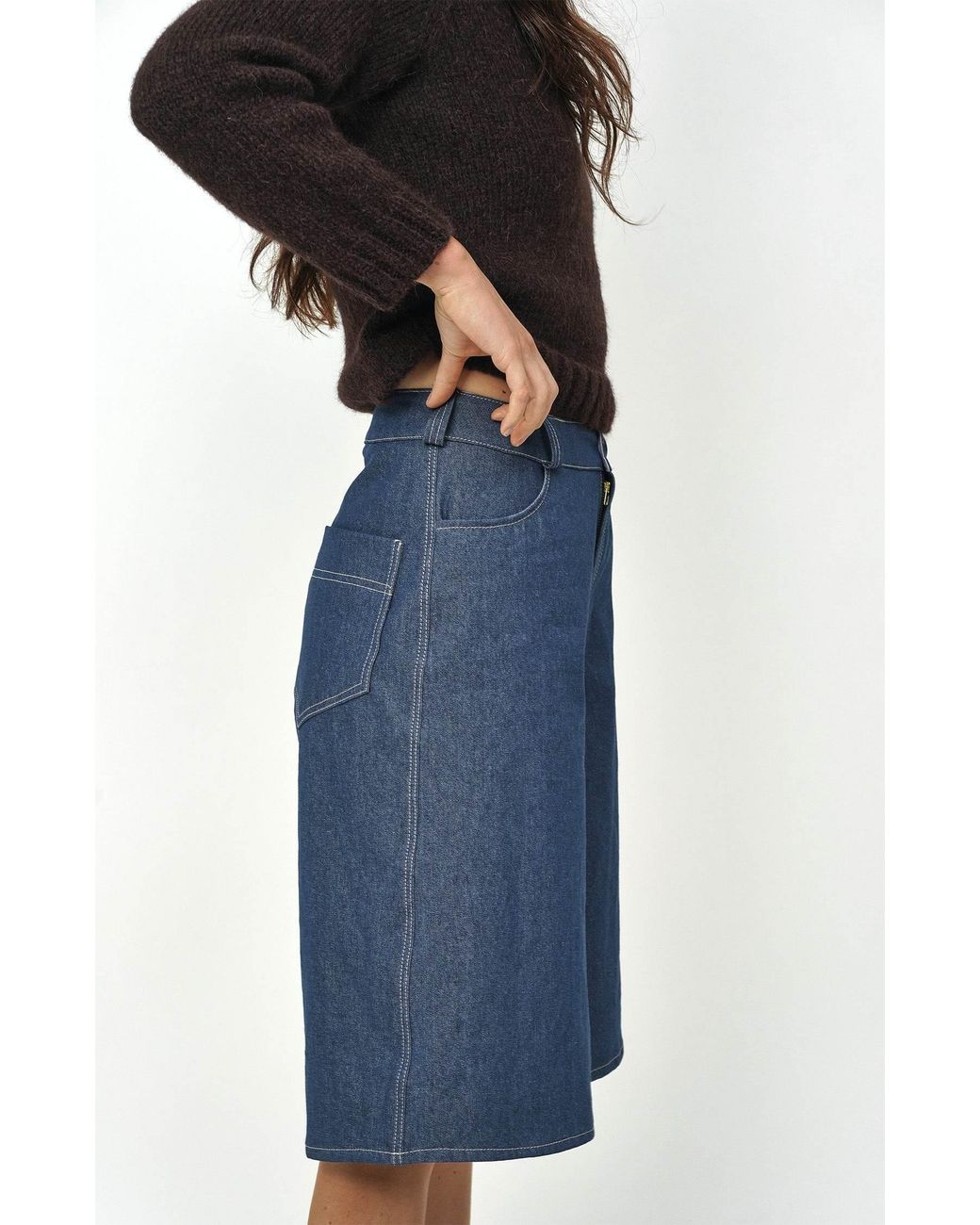 Gunda Hafner Ltd Blue Dark Unwashed Denim Jorts