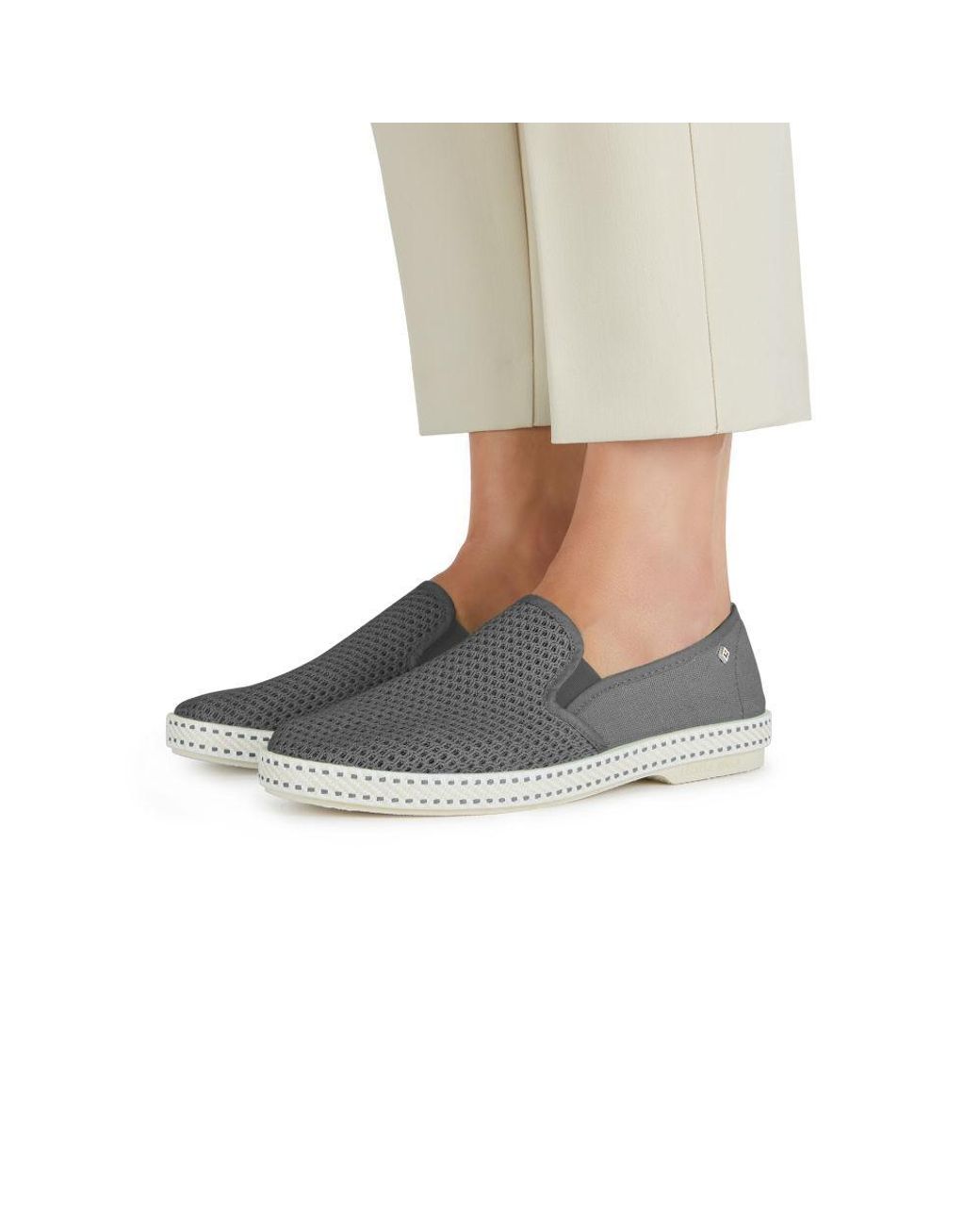 Rivieras Blue Classic Cotton Canvas Slip-On Loafer With Laces
