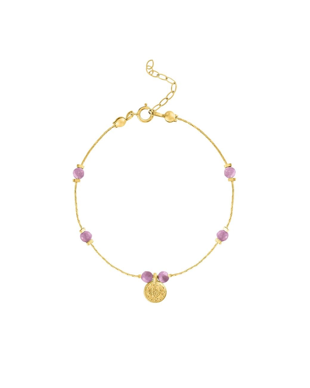 Olivia Le Metallic Journey Phosphosiderite Beaded Bracelet With Coin