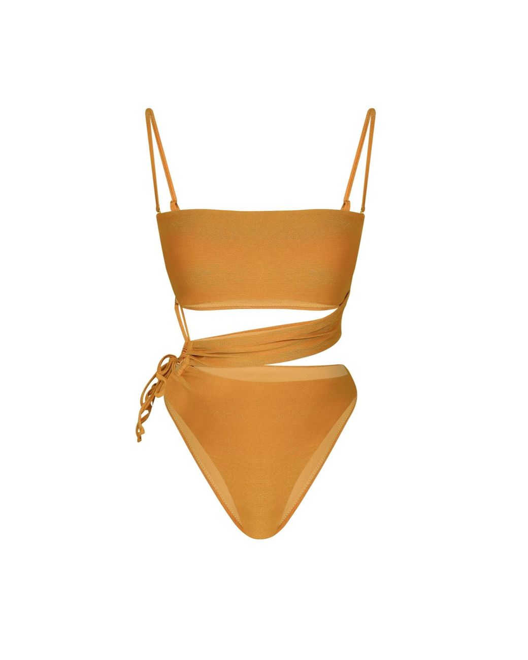 Mahogany Coast Swim Metallic Amour Side-Tie Bandeau Swimsuit