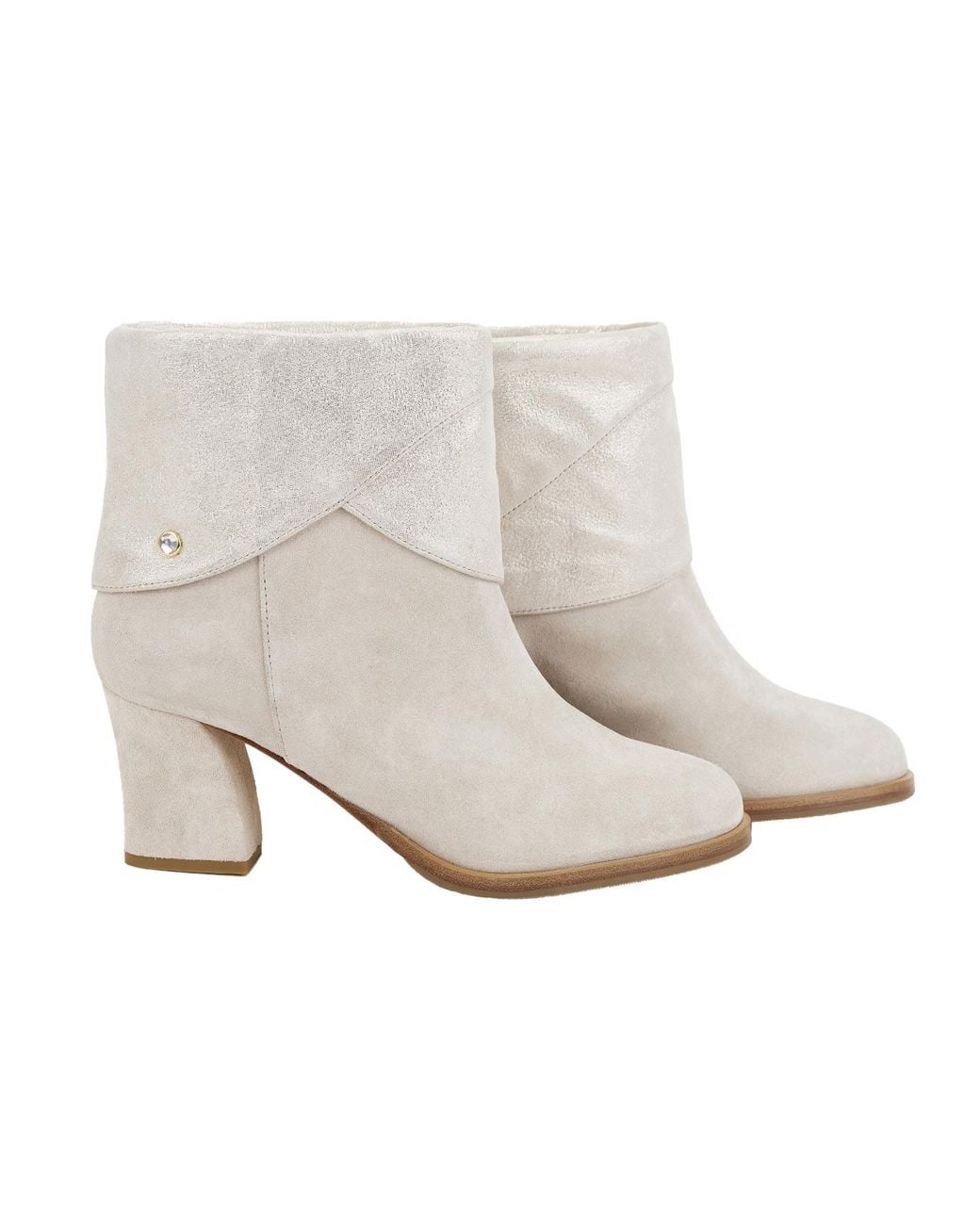 Moon D'elle White Doppietto Ankle Boots