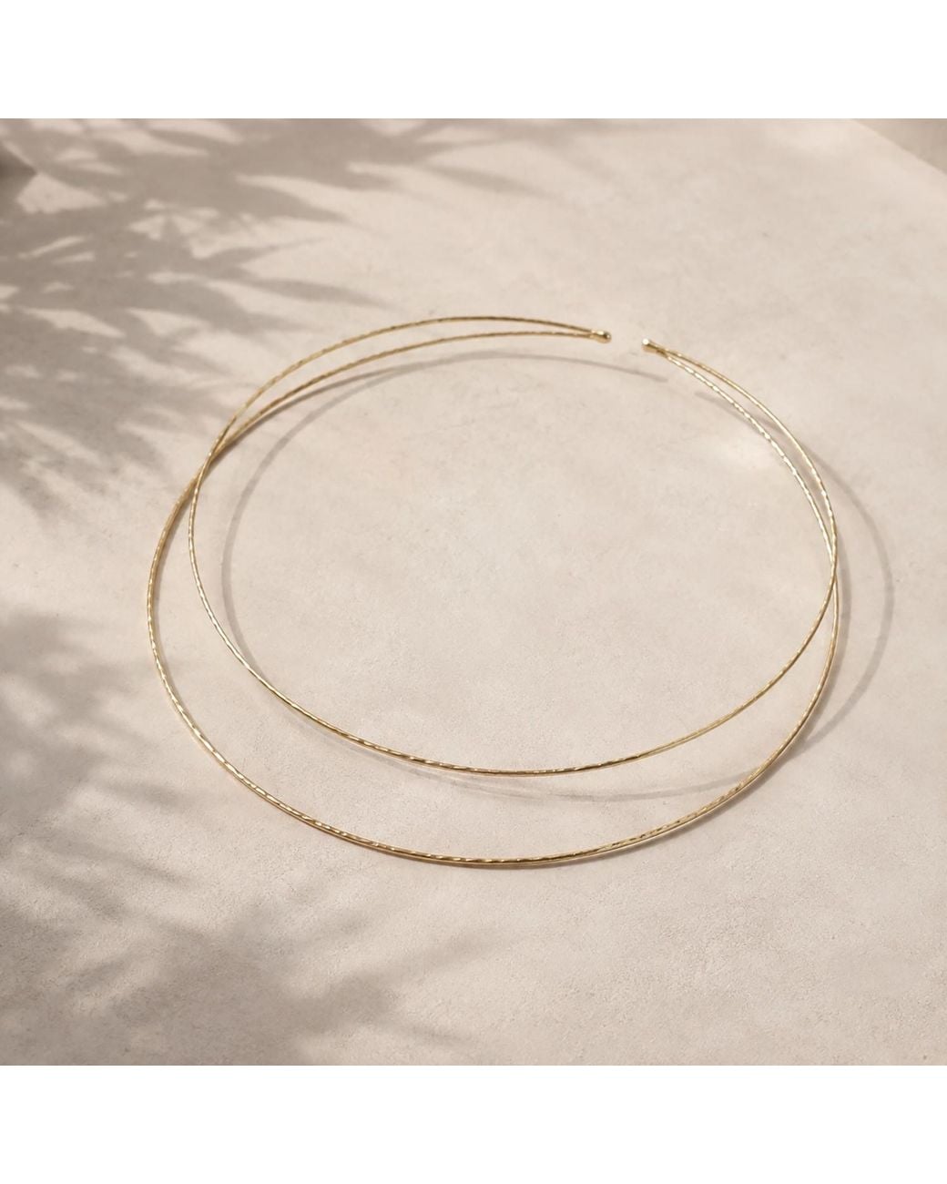 Rare Matters Jewelry Metallic Floating Double Wire Neck Collar Hammered Choker