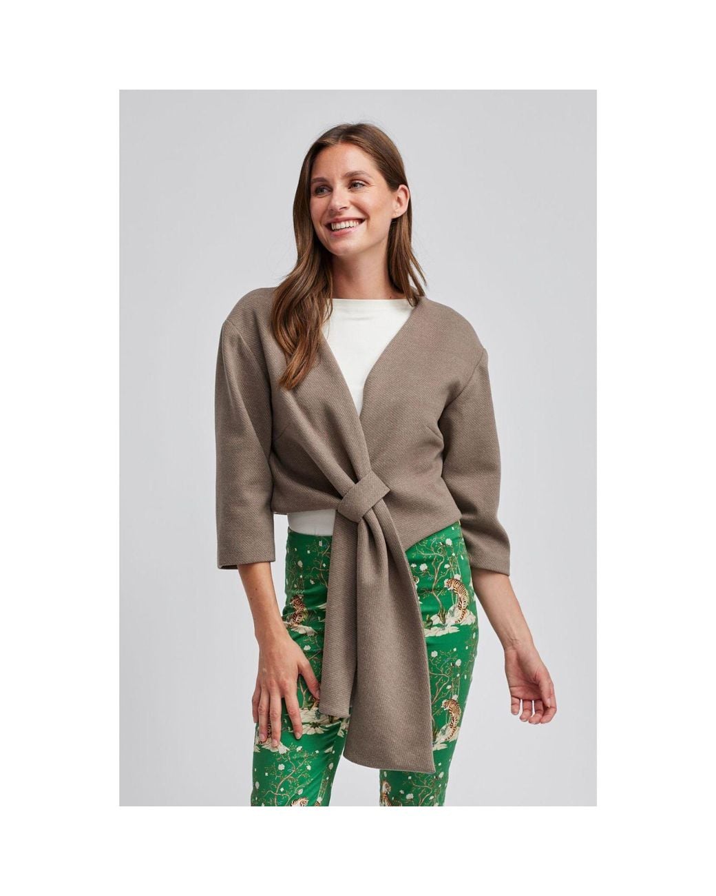 Marianna Déri Gray Cape Jacket Taupe