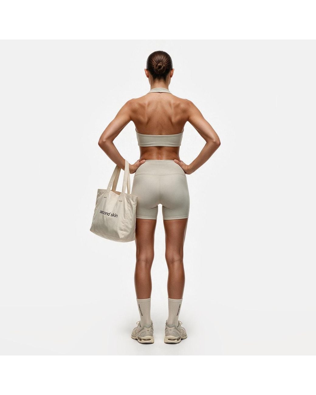 Second Skin Solution White Second Skin Studio Biker Shorts Ivory