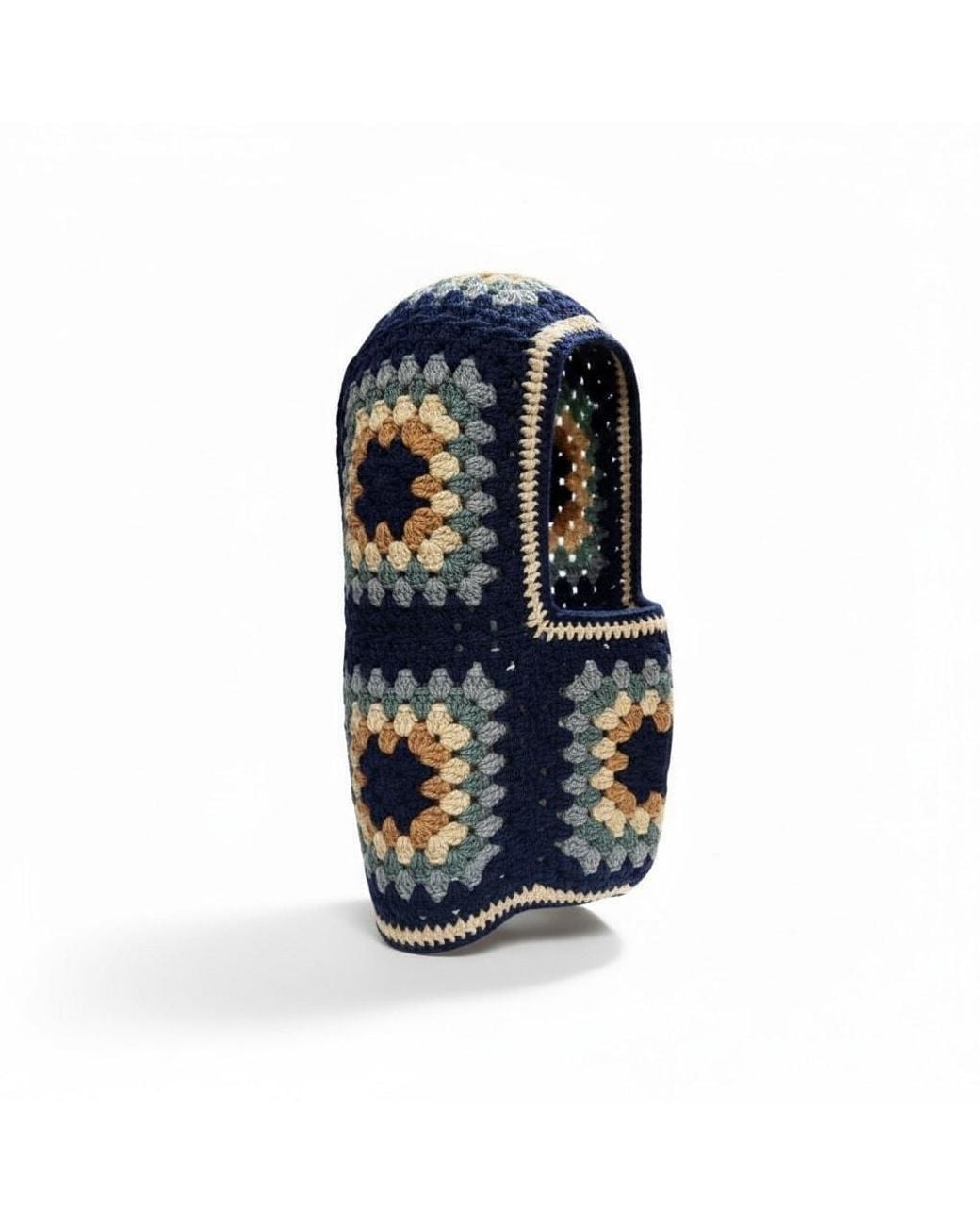 Ana Chic Blue Granny Square Handmade Crochet Balaclava