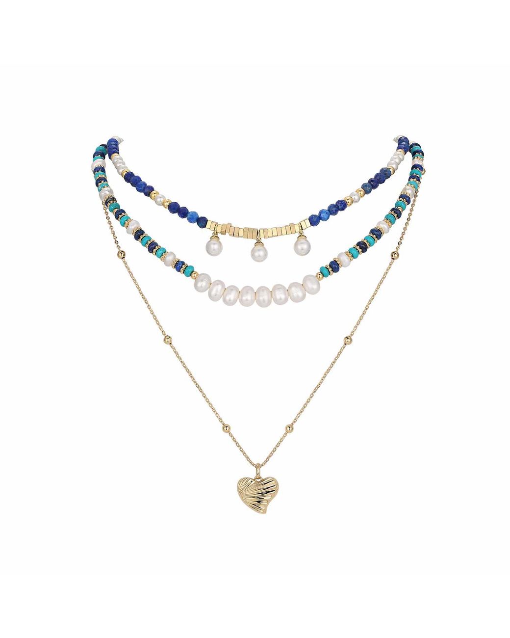 Retro Chic Metallic Ocean Lover Necklace Set