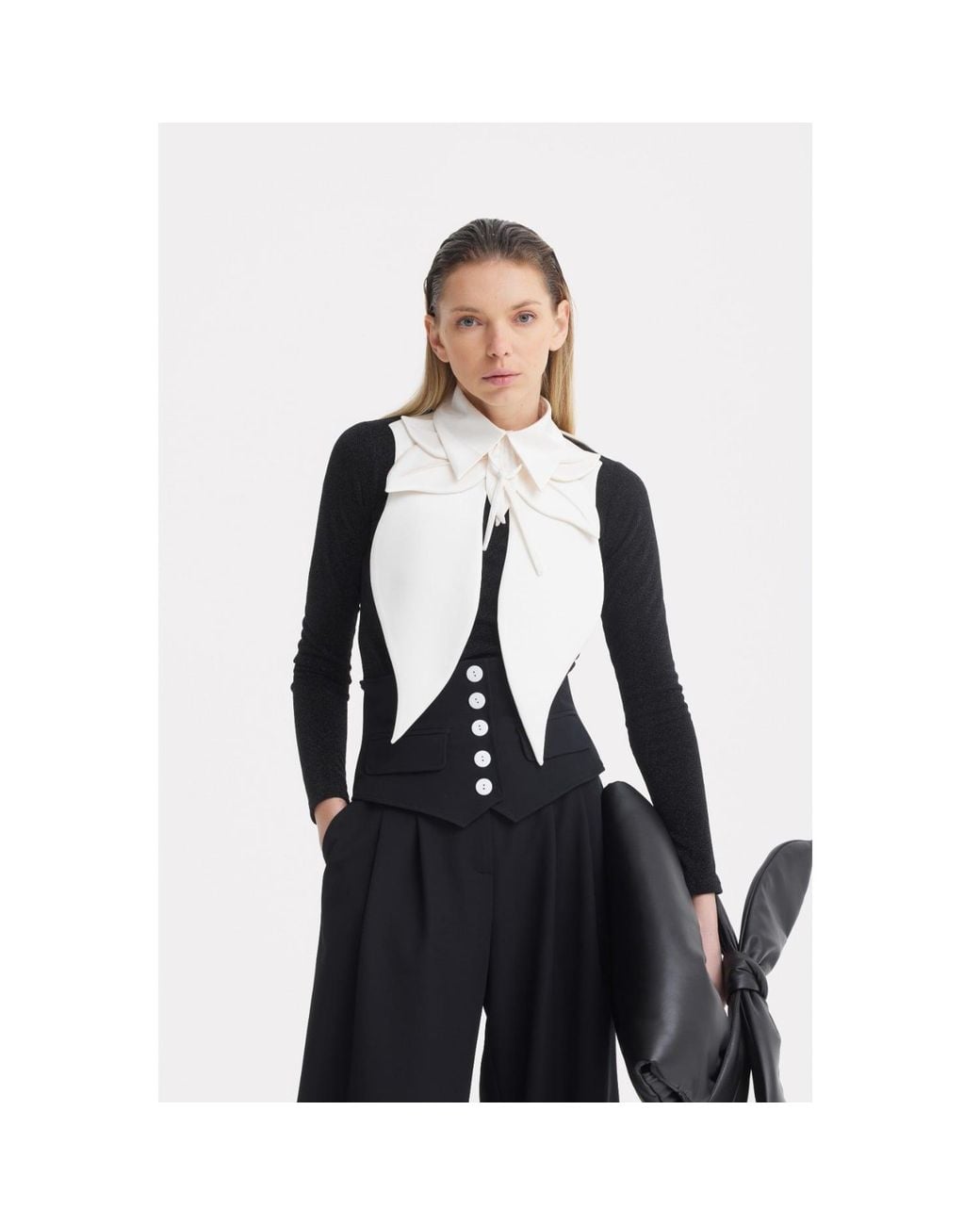 Julia Allert Natural Neutrals Oversized Satin Bib Collar