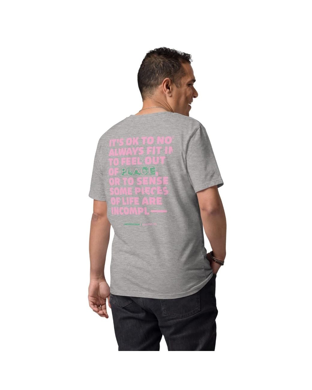 Anchor and Crew Gray Heather Five It's Ok Editions Organic Cotton T-Shirt for men