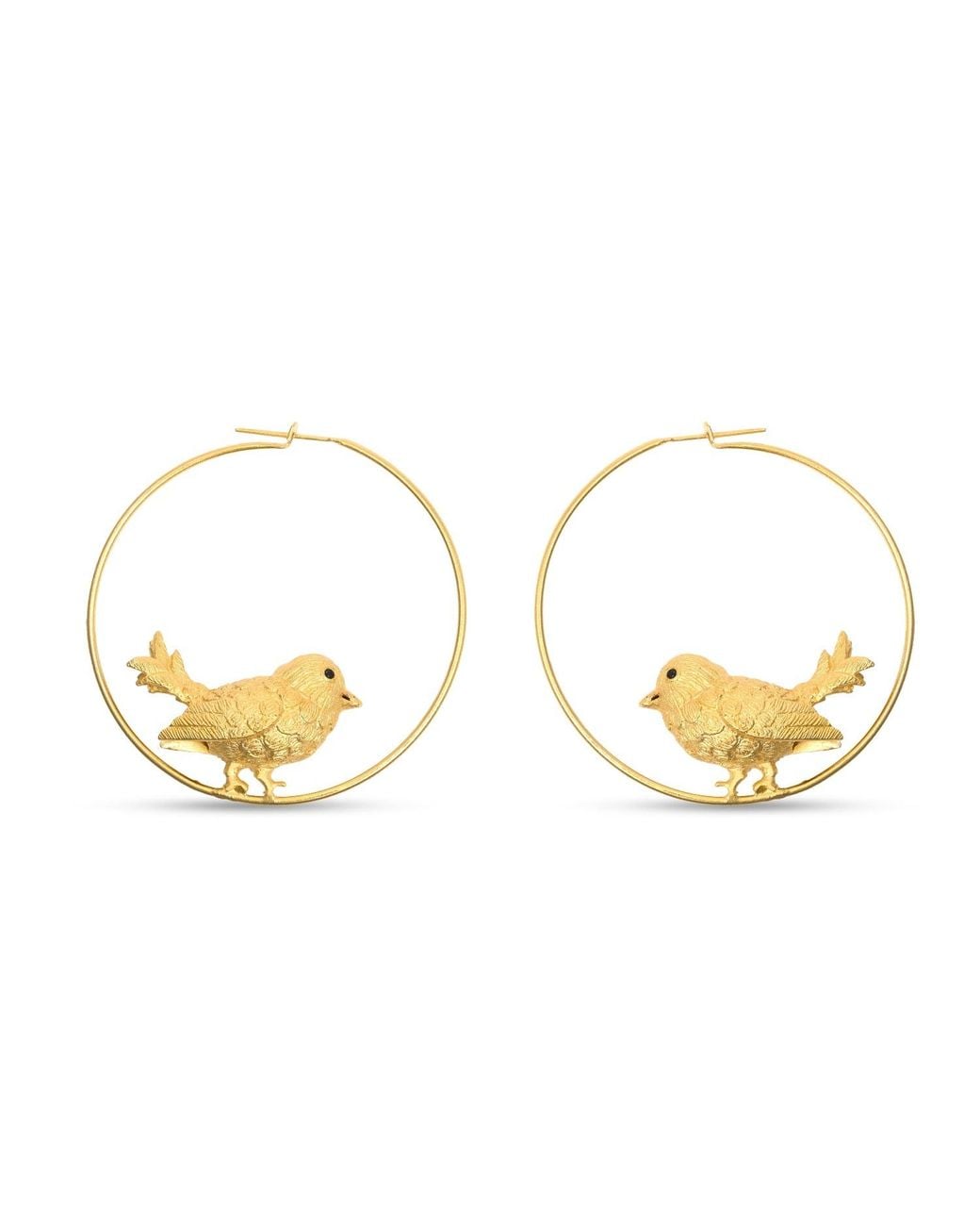 Meraki by Rashmi Bajaj Metallic Song Bird Plated Hoop Earrings