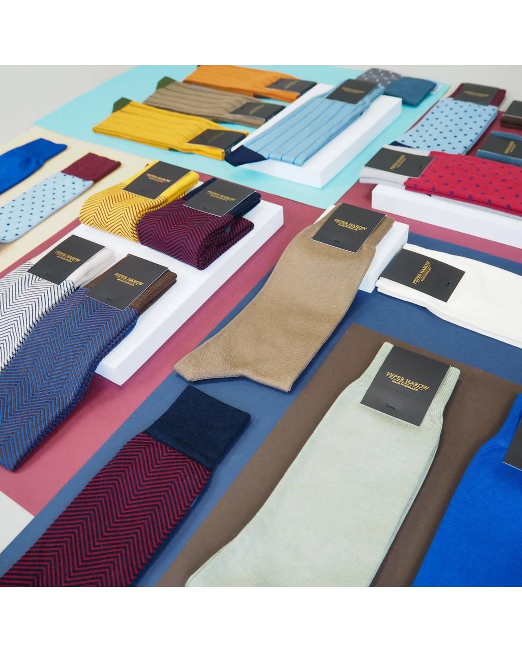 Peper Harow - Made in England Blue Classic Socks Bundle – Autumn for men