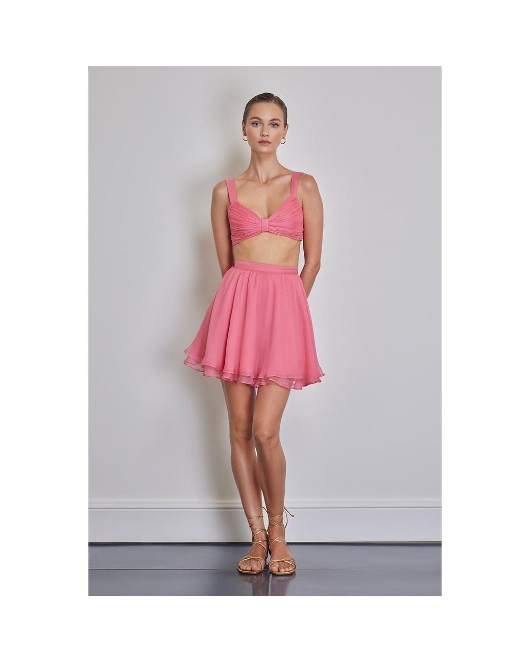 Anse Victorin Pink Lucy Silk Skirt