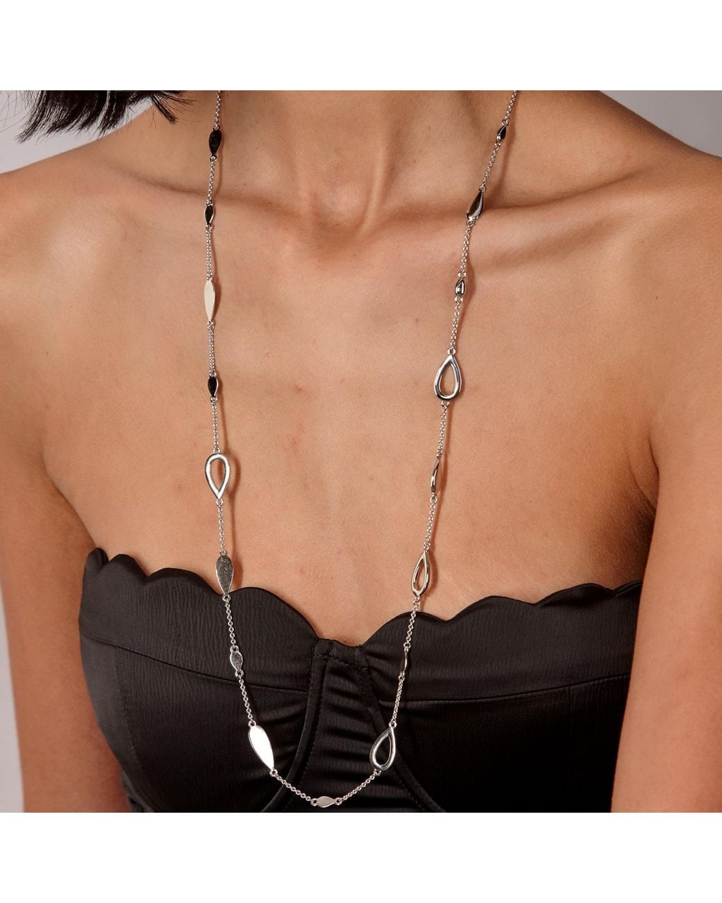 Lucy Quartermaine Metallic Station Petal Necklace