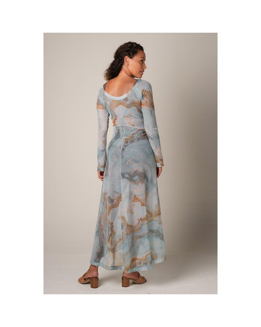 Serotone Swim Blue Mesh Long Dress