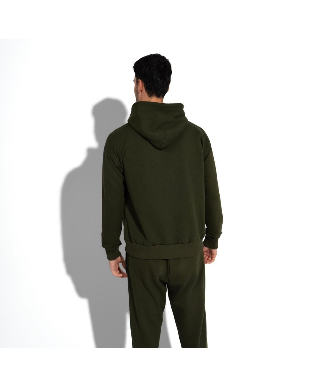 Maison Tangerine Green Khaki Premium Cotton Sweatshirt & Joggers Tracksuit Set For