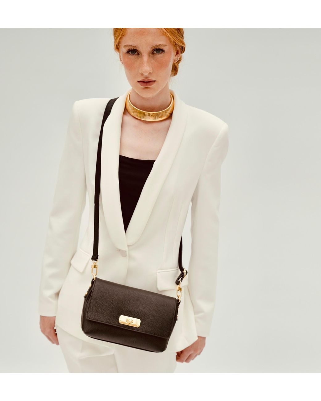 Apatchy London Black The Maisie Midi Leather Bag