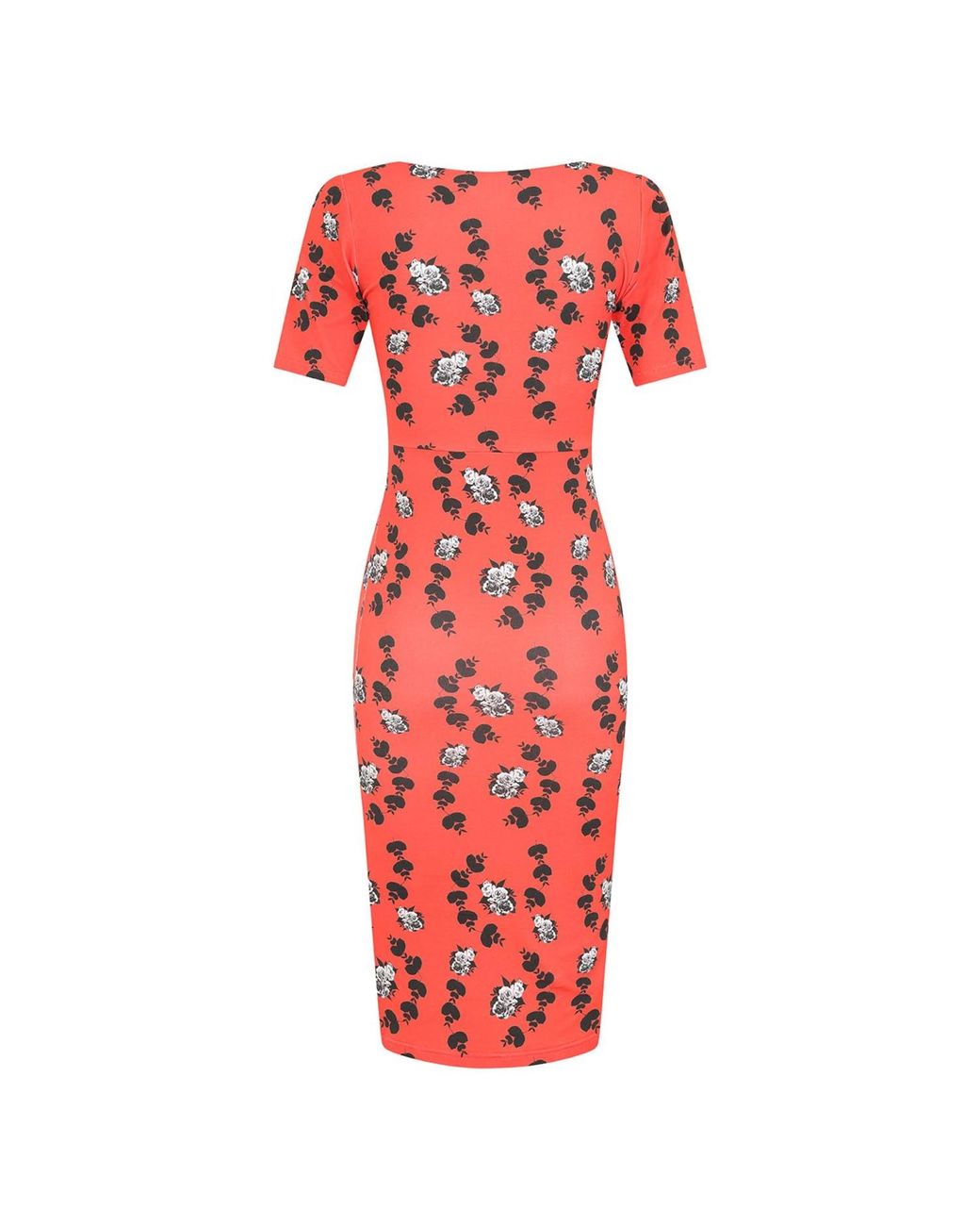 Sophie Cameron Davies Red Floral Cotton Midi Dress