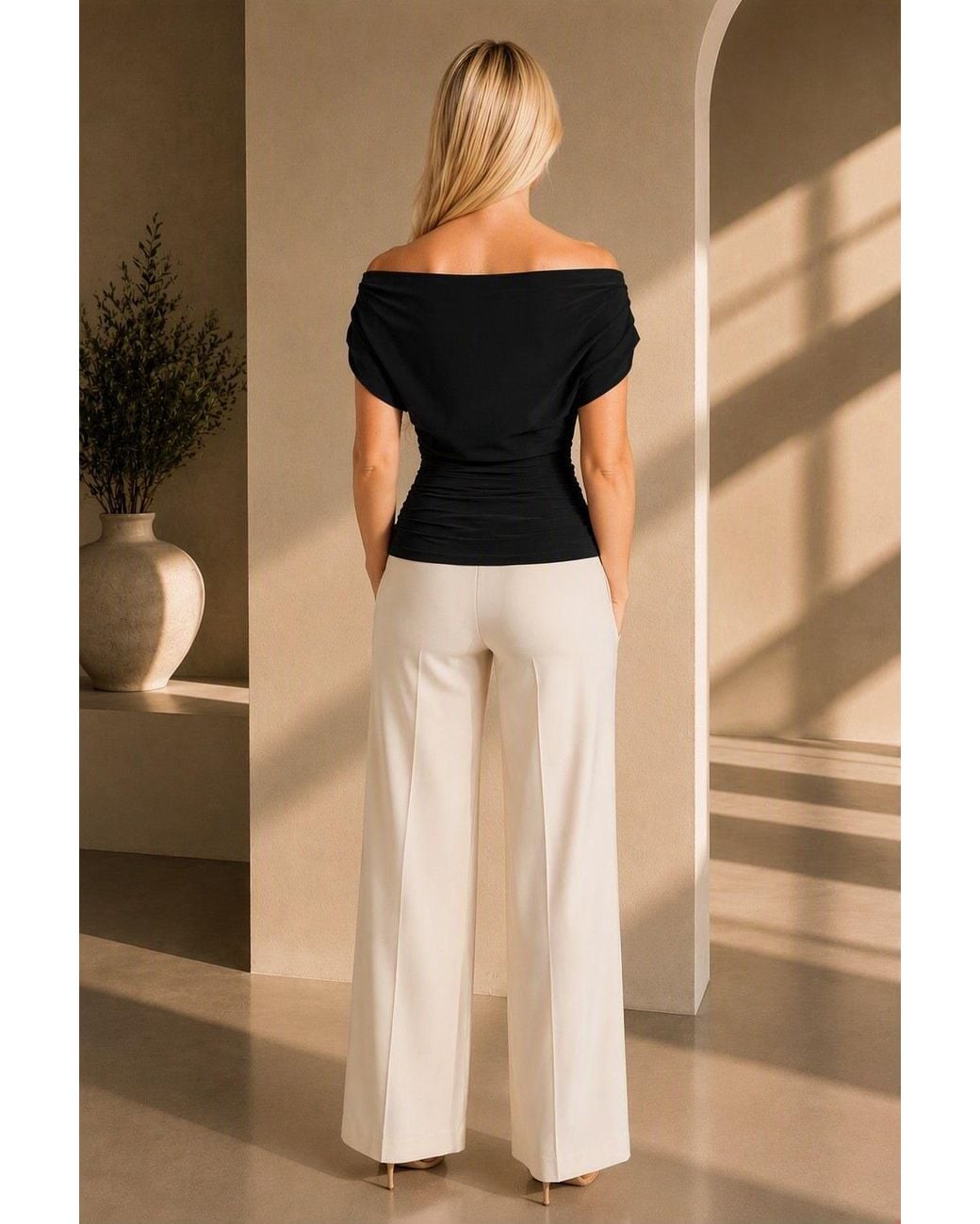 Atom Label Black Carbon Bardot Occasion Top
