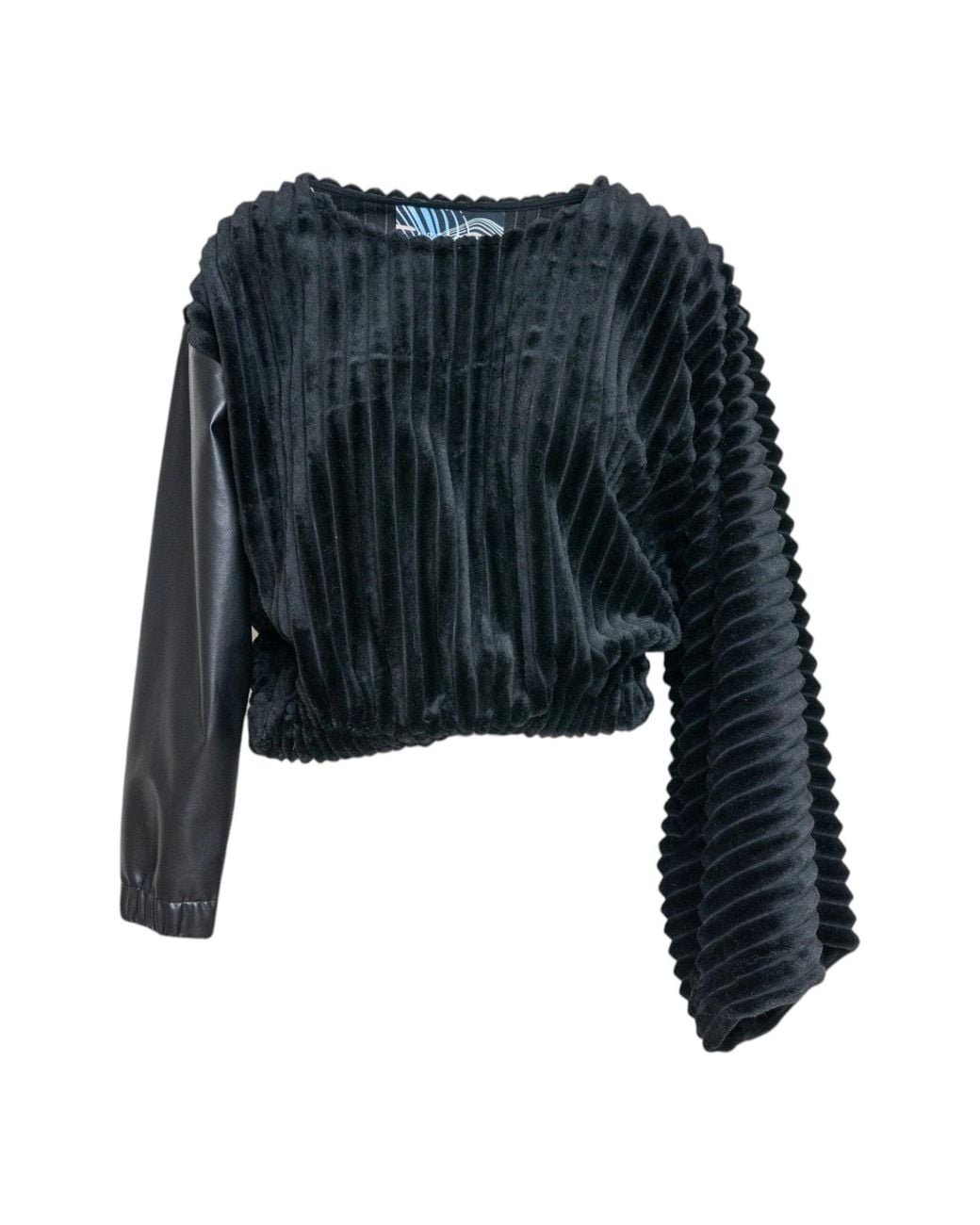 ARTISTA Black Astrid Cropped Oversized Pullover