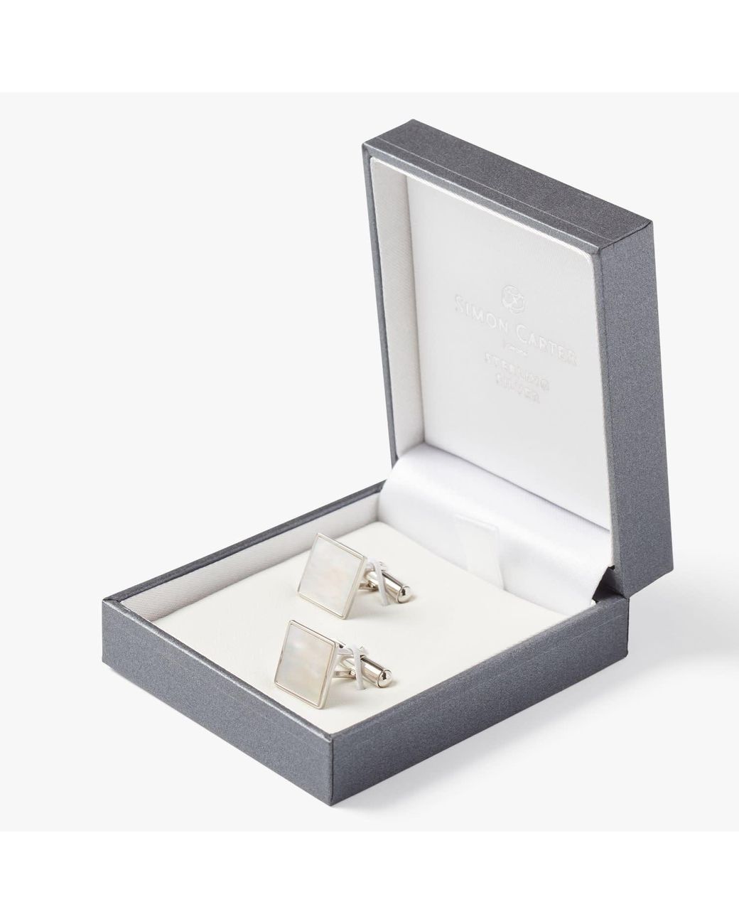 Simon Carter Metallic Mother Of Pearl Square Cufflink for men