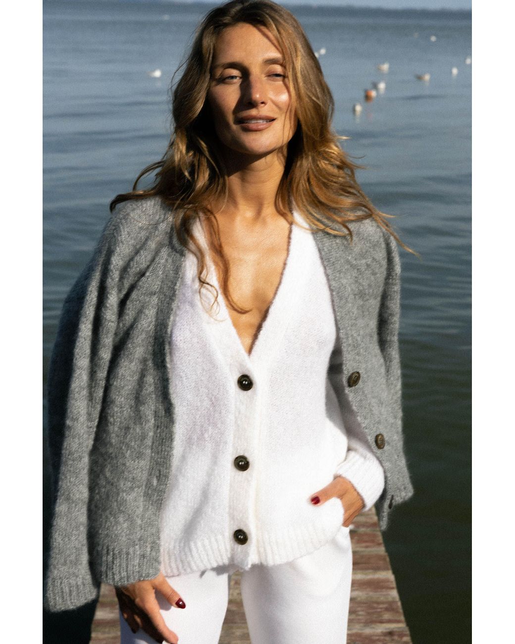SALANIDA White Melody Mohair Cardigan